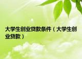 大学生创业贷款条件（大学生创业贷款）