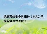 信息系统安全性审计（HAC 运维安全审计系统）