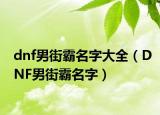 dnf男街霸名字大全（DNF男街霸名字）