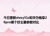 今日更新vivoy51s和华为畅享20pro哪个好主要参数对比