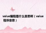 value编程是什么意思啊（value 程序意思）