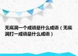 无底洞一个成语是什么成语（无底洞打一成语是什么成语）