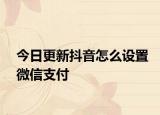 今日更新抖音怎么设置微信支付