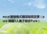 excel表格格式错误如何还原（pure 韩国5人男子组合Pure）