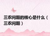 三农问题的核心是什么（三农问题）
