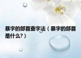 暴字的部首查字法（暴字的部首是什么?）