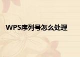 WPS序列号怎么处理