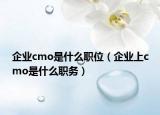 企业cmo是什么职位（企业上cmo是什么职务）