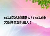 cs1.6怎么加机器人?（cs1.6中文版肿么加机器人）