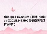 thinkpad x230内存（联想ThinkPad X201i32493HC 存储空间可以扩展吗?）