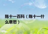陈十一百科（陈十一什么意思）