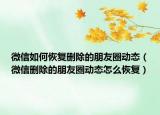 微信如何恢复删除的朋友圈动态（微信删除的朋友圈动态怎么恢复）