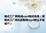 格式工厂转换成mp4格式失败（用格式工厂转化的魅族mp4肿么不能用??）