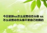 今日更新qq怎么设置动态头像 qq怎么设置动态头像不要自己拍摄的