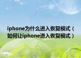iphone为什么进入恢复模式（如何让iphone进入恢复模式）