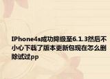 IPhone4s成功降级至6.1.3然后不小心下载了版本更新包现在怎么删除试过pp