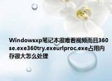Windowsxp笔记本很难看视频而且360se.exe360try.exeurlproc.exe占用内存很大怎么处理