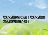 软籽石榴保存方法（软籽石榴要怎么保存详细介绍）
