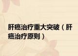肝癌治疗重大突破（肝癌治疗原则）