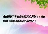 dnf带红字的装备怎么强化（dnf带红字的装备怎么净化）