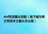dnf死灵服从技能（地下城与勇士死灵术士服从怎么用）