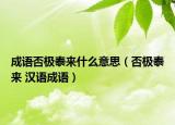 成语否极泰来什么意思（否极泰来 汉语成语）