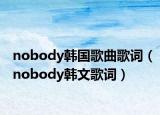 nobody韩国歌曲歌词（nobody韩文歌词）