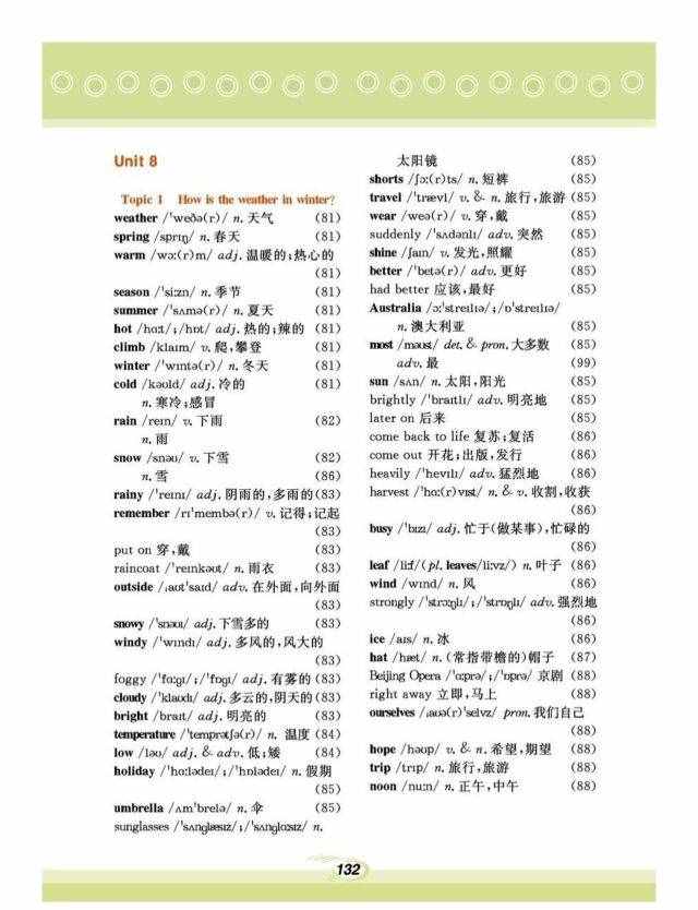 仁爱版丨七年级下册各单元词汇表！