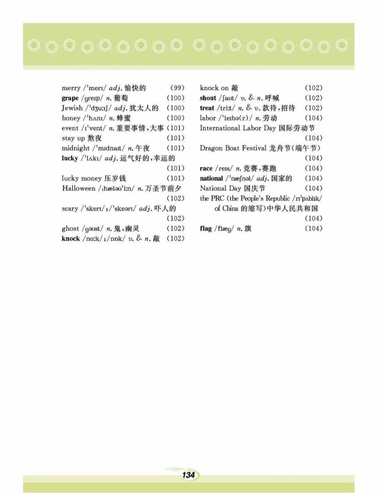 仁爱版丨七年级下册各单元词汇表！