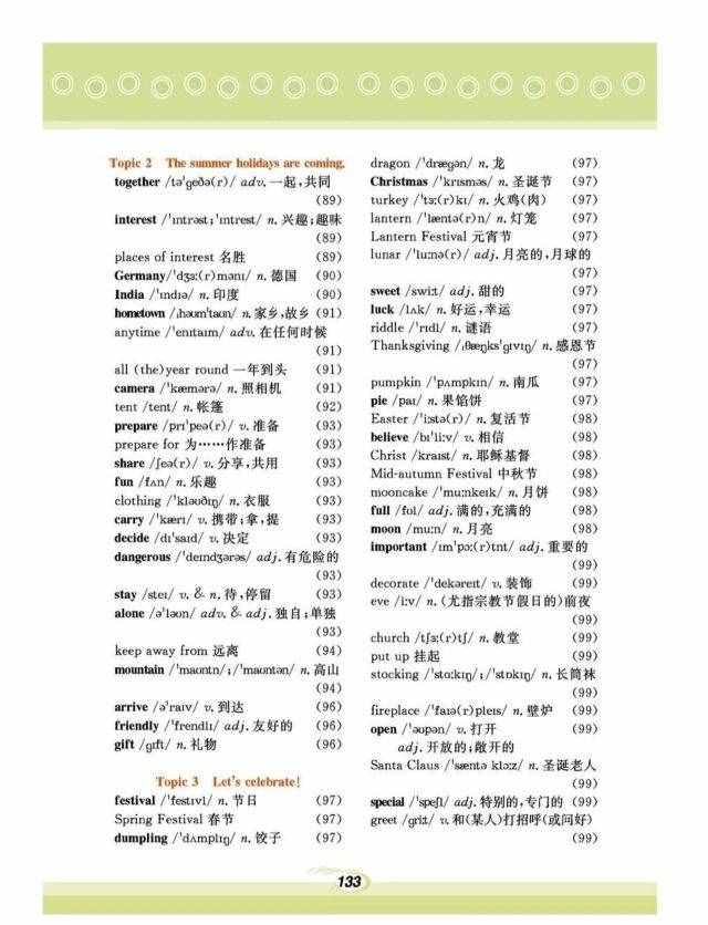 仁爱版丨七年级下册各单元词汇表！