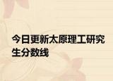 今日更新太原理工研究生分数线