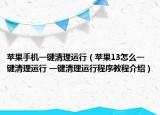 苹果手机一键清理运行（苹果13怎么一键清理运行 一键清理运行程序教程介绍）