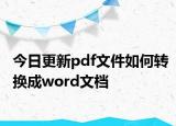 今日更新pdf文件如何转换成word文档