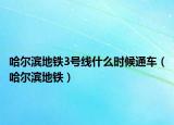 哈尔滨地铁3号线什么时候通车（哈尔滨地铁）