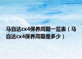 马自达cx4保养周期一览表（马自达cx4保养周期是多少）