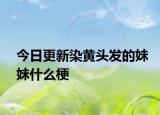 今日更新染黄头发的妹妹什么梗
