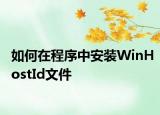 如何在程序中安装WinHostId文件
