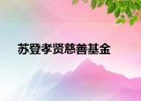 苏登孝贤慈善基金
