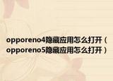 opporeno4隐藏应用怎么打开（opporeno5隐藏应用怎么打开）