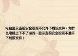 电脑显示当前安全设置不允许下载该文件（为什么电脑上下不了游戏…显示当前安全设置不准许下载该文件）