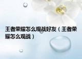 王者荣耀怎么观战好友（王者荣耀怎么观战）