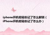 iphone开机密码忘记了怎么解锁（iPhone开机密码忘记了怎么办）