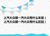 上汽大众跟一汽大众有什么车型（上汽大众跟一汽大众有什么区别）