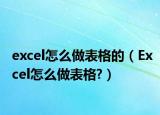 excel怎么做表格的（Excel怎么做表格?）