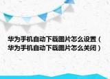 华为手机自动下载图片怎么设置（华为手机自动下载图片怎么关闭）