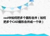 cad中如何把多个图形合并（如何把多个CAD图形合并成一个块）