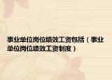 事业单位岗位绩效工资包括（事业单位岗位绩效工资制度）