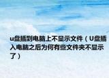 u盘插到电脑上不显示文件（U盘插入电脑之后为何有些文件夹不显示了）
