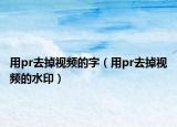 用pr去掉视频的字（用pr去掉视频的水印）