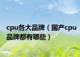 cpu各大品牌（国产cpu品牌都有哪些）
